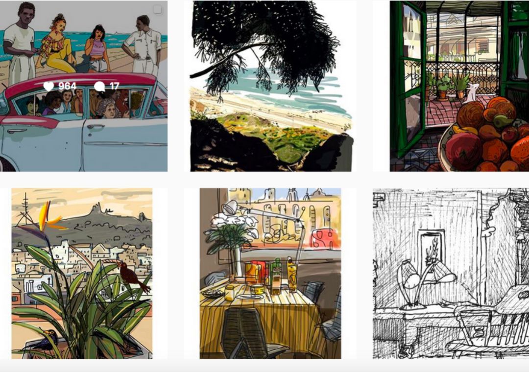 Ilustraciones de Javier Mariscal en su perfil de Instagram Ilustraciones de Javier Mariscal en su perfil de Instagram
