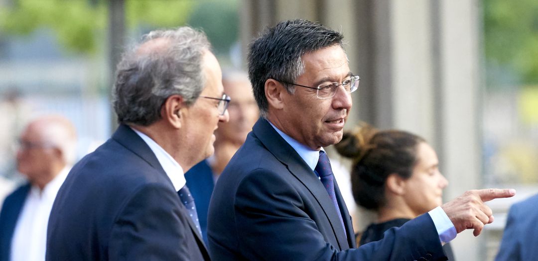 Josep María Bartomeu junto a Quim Torra durante un acto oficial Josep María Bartomeu junto a Quim Torra durante un acto oficial