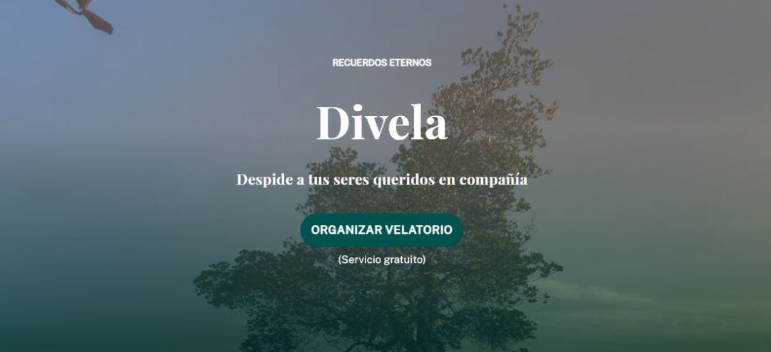 Imagen de portada de la web para organizar velatorios online Divela.net Imagen de portada de la web para organizar velatorios online Divela.net