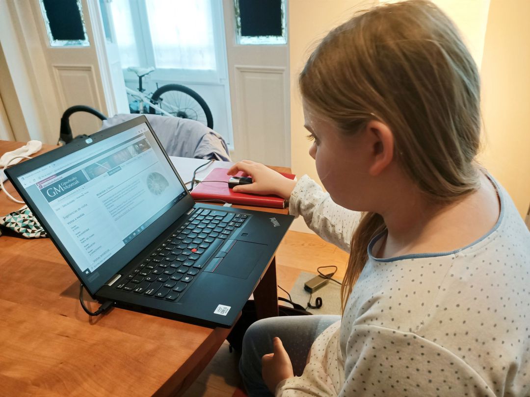 Una niña consulta la web a través de Internet
Una niña consulta la web a través de Internet