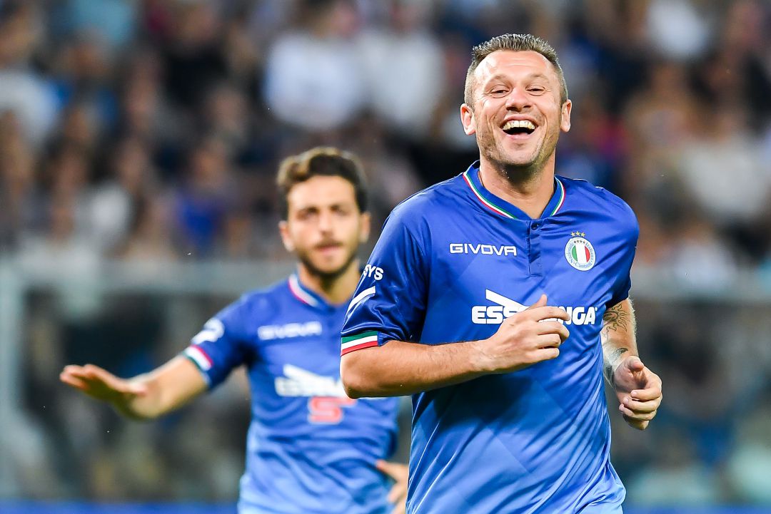 Antonio Cassano, en un partido benéfico. Antonio Cassano, en un partido benéfico.