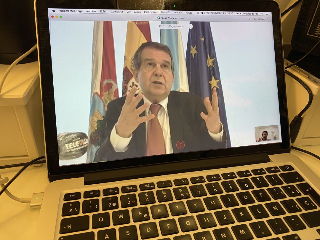 Abel Caballero durante la rueda de prensa telemática ofrecida este lunes Abel Caballero durante la rueda de prensa telemática ofrecida este lunes
