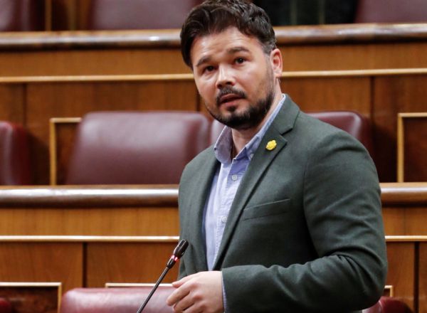 Rufián, durante la sesión en el Congreso