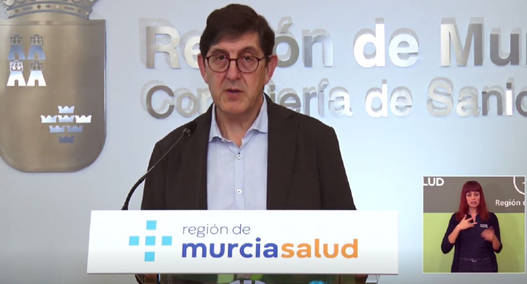 Manuel Villegas, consejero de Salud, en la rueda de prensa de este miércoles 15 de abril Manuel Villegas, consejero de Salud, en la rueda de prensa de este miércoles 15 de abril