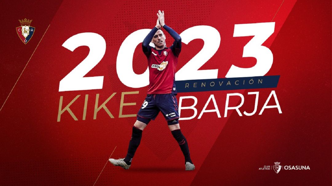 Barja amplía su contrato con Osasuna hasta 2023 Barja amplía su contrato con Osasuna hasta 2023