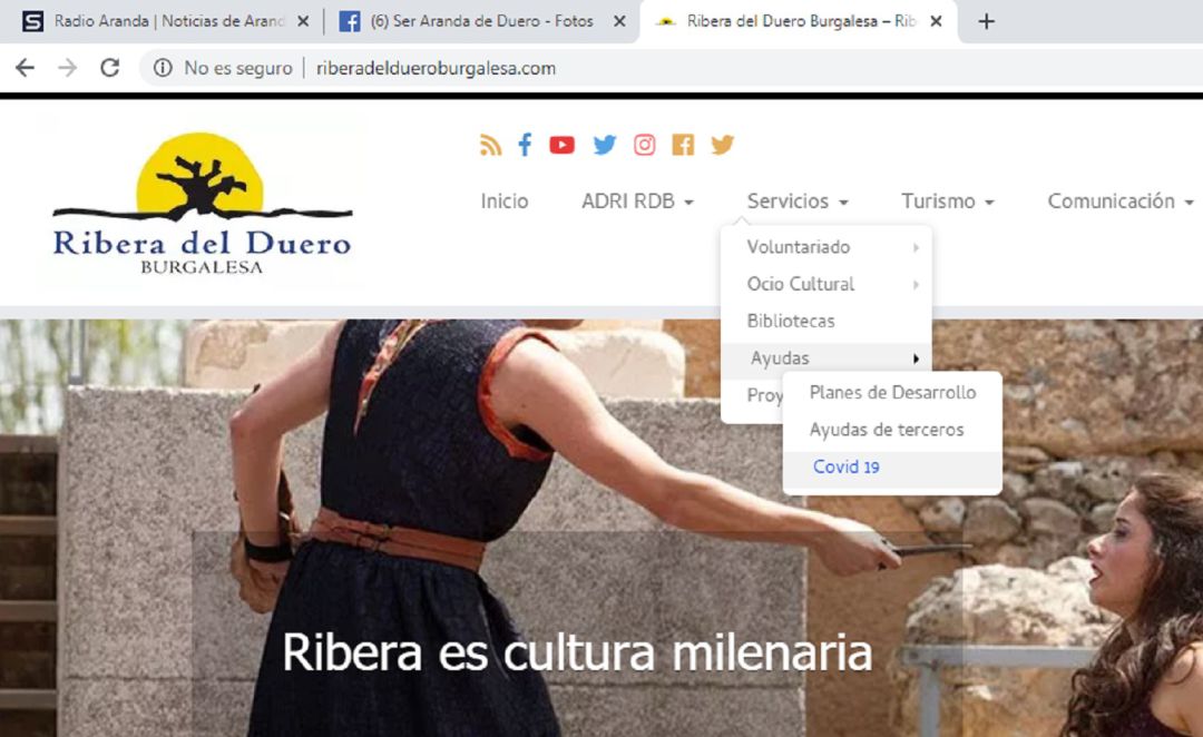 Página web de ADRI Ribera del Duero Página web de ADRI Ribera del Duero