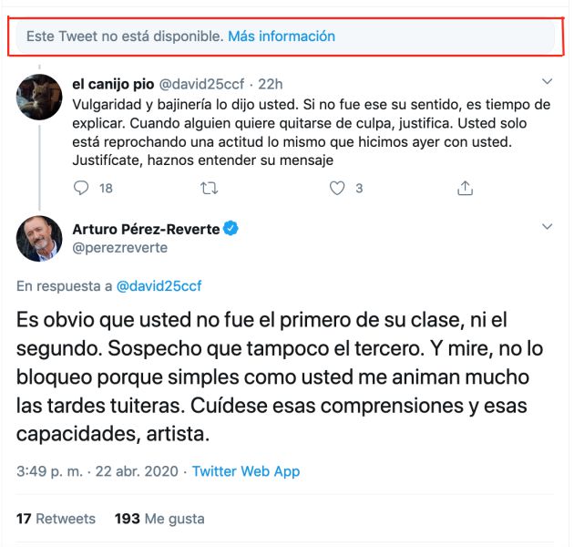 Captura de pantalla del tuit Captura de pantalla del tuit