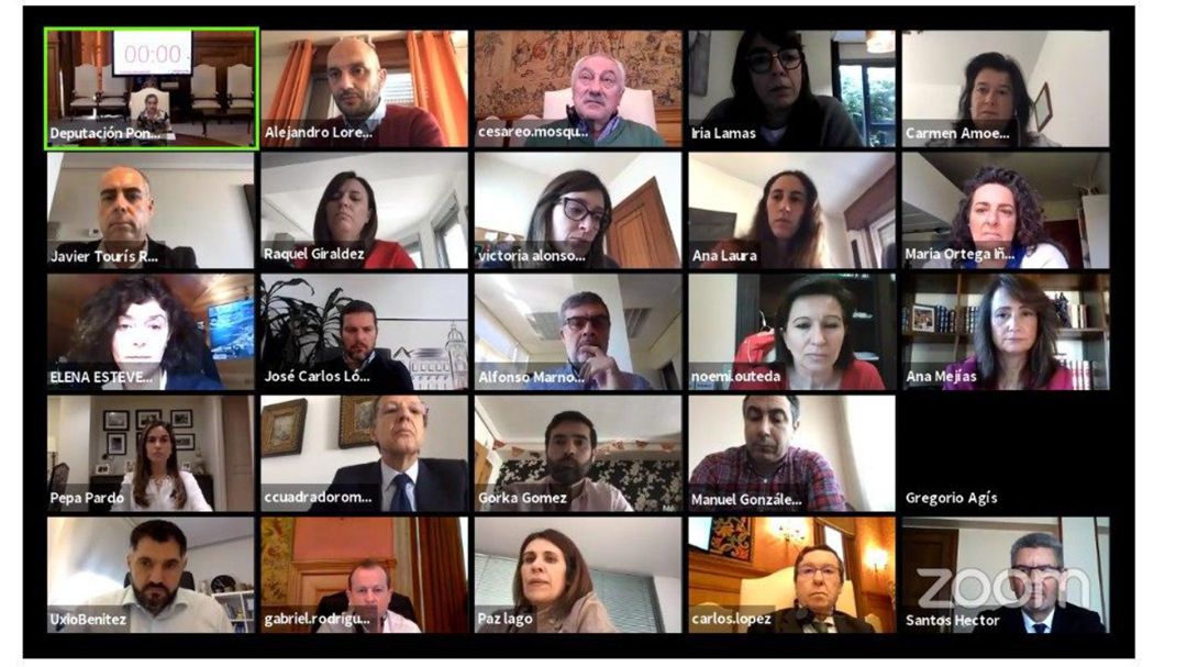 Pleno de la Diputación de Pontevedra a través de videoconferencia Pleno de la Diputación de Pontevedra a través de videoconferencia
