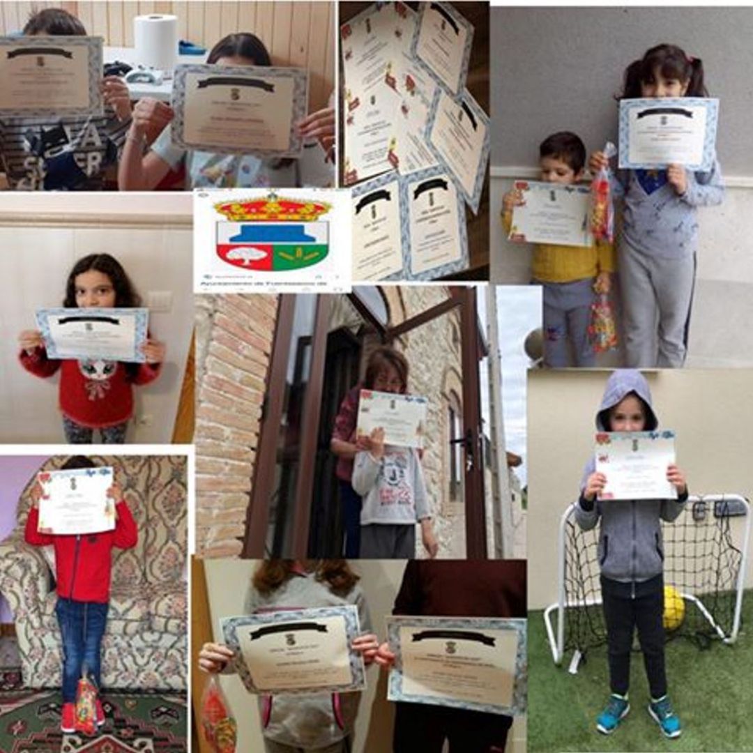 Algunos niños de Fuentesaúco de Fuentidueña muestran los diplomas que han recibido Algunos niños de Fuentesaúco de Fuentidueña muestran los diplomas que han recibido