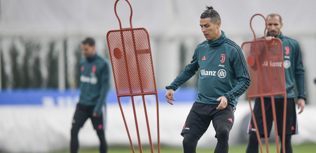 Cristiano Ronaldo, durante un entrenamiento con la Juventus a comienzos de marzo Cristiano Ronaldo, durante un entrenamiento con la Juventus a comienzos de marzo