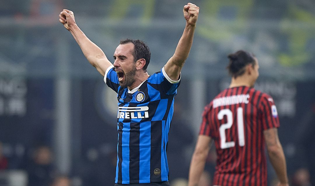 Diego Godín, en un partido del Inter. Diego Godín, en un partido del Inter.