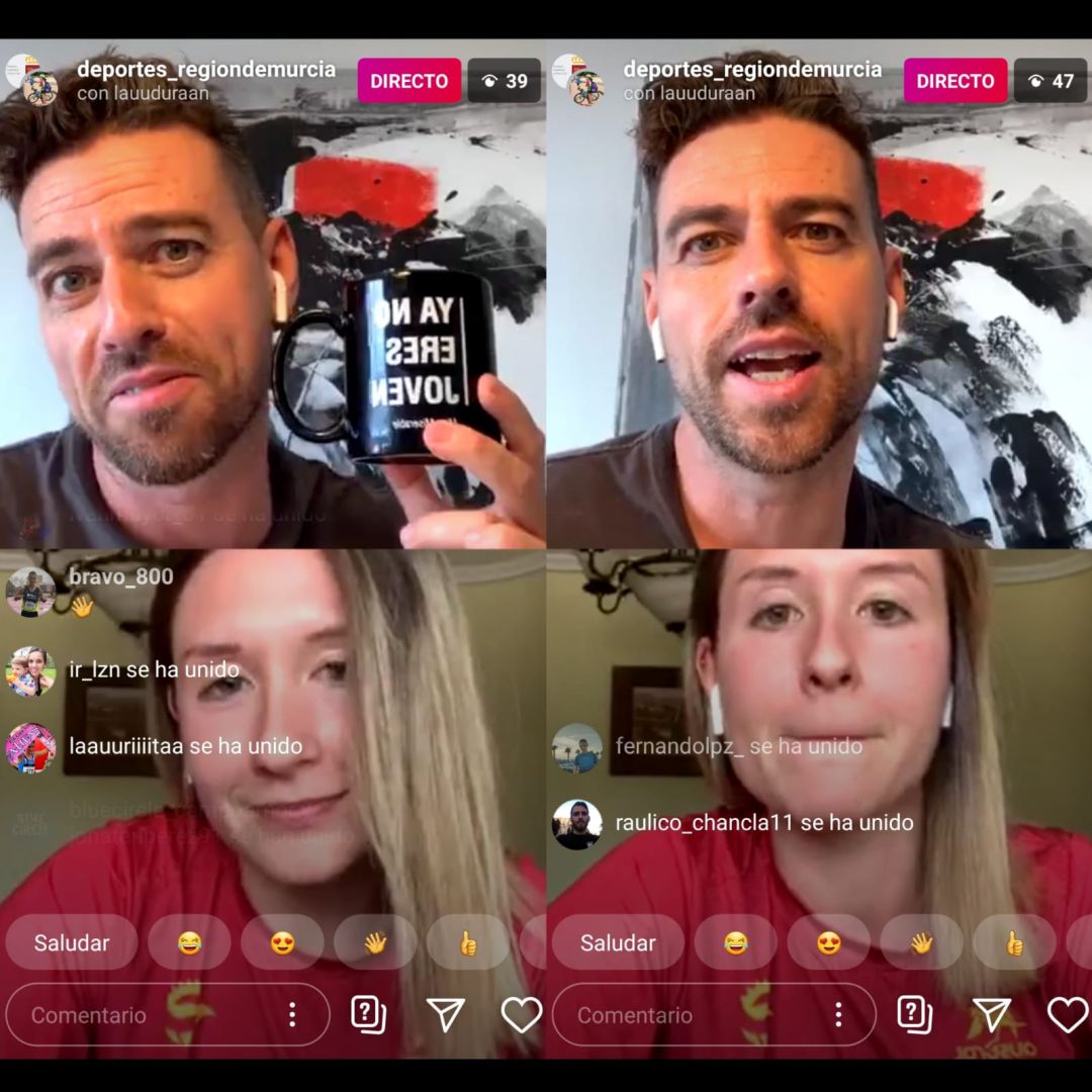 Fran Sánchez y Laura Durán en el directo de Instagram Fran Sánchez y Laura Durán en el directo de Instagram