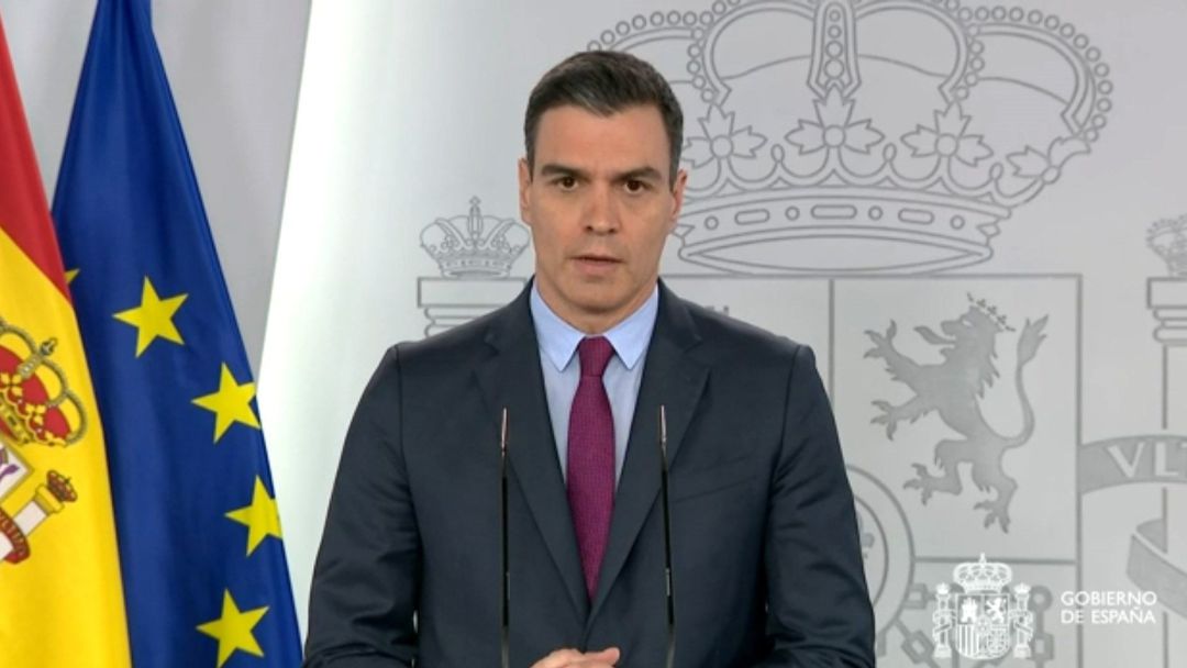 El presidente del gobierno, Pedro Sánchez, durante la rueda de prensa telemática ofrecida este martes, cuadragésimo quinto día del estado de alarma por el coronavirus. El presidente del gobierno, Pedro Sánchez, durante la rueda de prensa telemática ofrecida este martes, cuadragésimo quinto día del estado de alarma por el coronavirus.