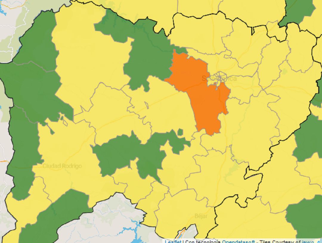 Zonas de la provincia con mayor y menor incidencia del coronavirus. Zonas de la provincia con mayor y menor incidencia del coronavirus.