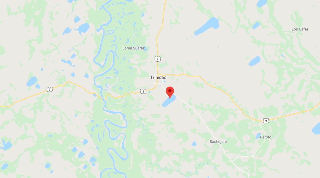 Localización de la zona en la que se produjo el accidente, conocida como Laguna Suárez, a unos 10 kilómetros de la ciudad de Trinidad de la que partió la avioneta con destino a Santa Cruz. Localización de la zona en la que se produjo el accidente, conocida como Laguna Suárez, a unos 10 kilómetros de la ciudad de Trinidad de la que partió la avioneta con destino a Santa Cruz.