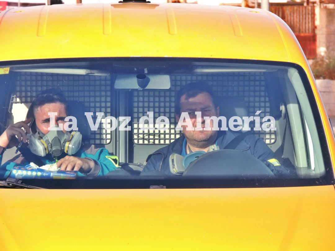 Los operarios de Indalplaga llegando al Estadio. Los operarios de Indalplaga llegando al Estadio.
