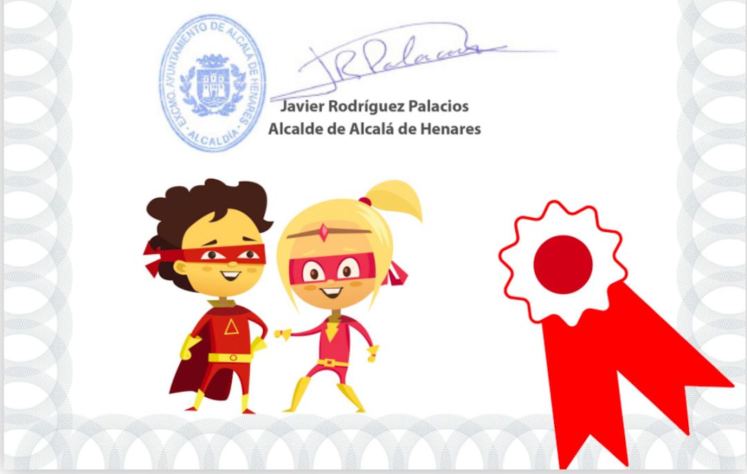 Diploma para niños y niñas de Alcalá de Henares Diploma para niños y niñas de Alcalá de Henares