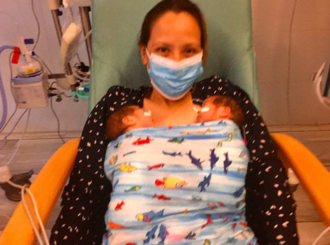 La madre con coronavirus que ha dado a luz. La madre con coronavirus que ha dado a luz.