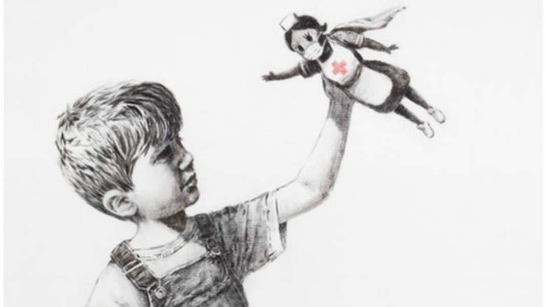 Una nueva obra de Banksy señala a los verdaderos superhéroes de la lucha contra el coronavirus