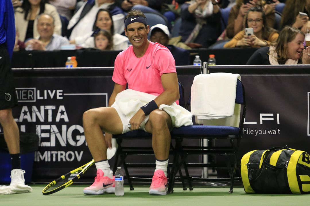 Rafa Nadal, en un partido ante Dimitrov. Rafa Nadal, en un partido ante Dimitrov.