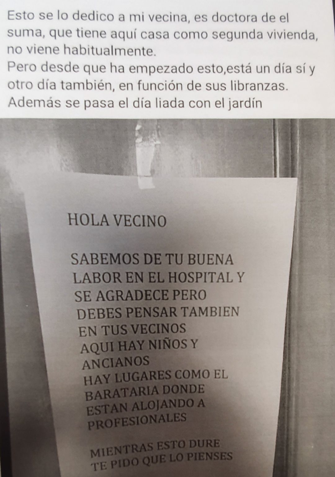 Imagen de los mensajes enviados por este vecino del Espinar Imagen de los mensajes enviados por este vecino del Espinar
