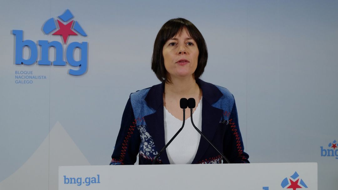 Ana Pontón durante una comparecencia en la sede del BNG Ana Pontón durante una comparecencia en la sede del BNG