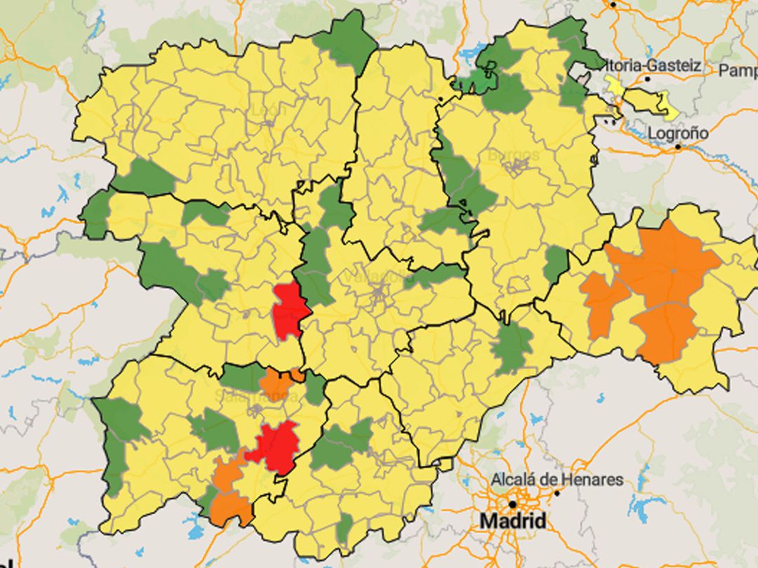 Toro junto a Alba de Tormes, las 2 básicas de salud coloreadas en rojo de toda la Castilla y León a causa del alto número de contagios Toro junto a Alba de Tormes, las 2 básicas de salud coloreadas en rojo de toda la Castilla y León a causa del alto número de contagios