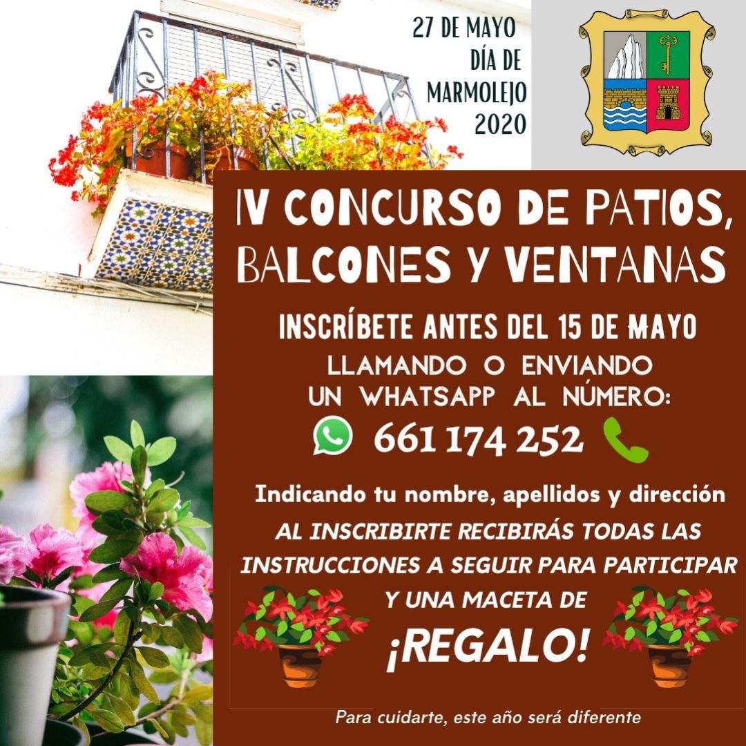 Cartel anunciador del concurso de patios, balcones y ventanas Cartel anunciador del concurso de patios, balcones y ventanas