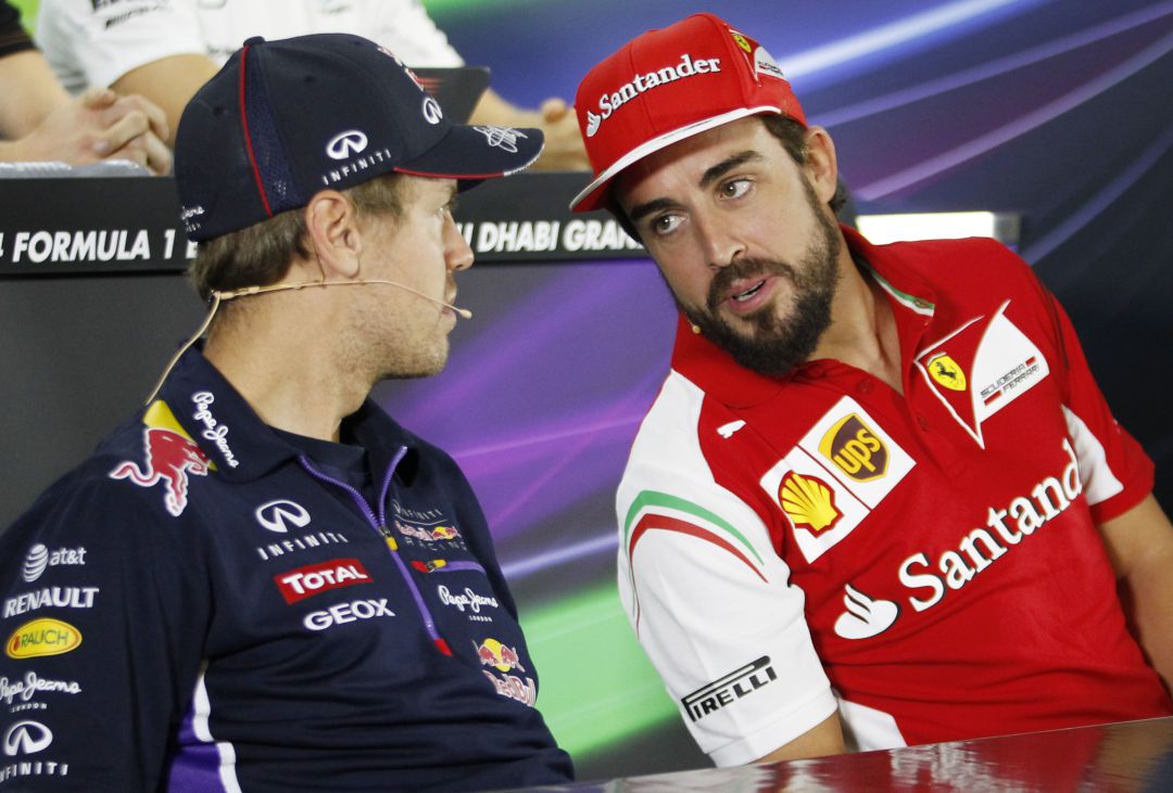 Vettel y Alonso, cuando estaban en Red Bull y Ferrari, respectivamente. Vettel y Alonso, cuando estaban en Red Bull y Ferrari, respectivamente.