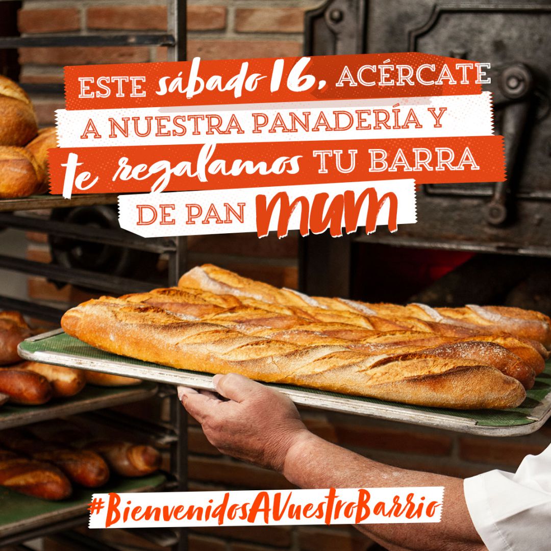 Cartel anunciador de la campaña "Bienvenidos a vuestro Barrio" en el que 11 panaderías de la Región repartirán 1.300 barras de pan, este sábado, para conmemorar el día de su patrón S. Honorato Cartel anunciador de la campaña "Bienvenidos a vuestro Barrio" en el que 11 panaderías de la Región repartirán 1.300 barras de pan, este sábado, para conmemorar el día de su patrón S. Honorato