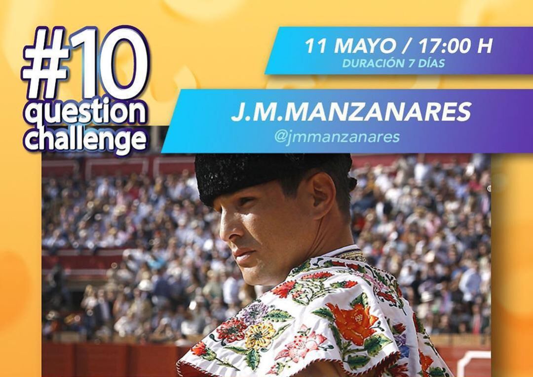 Cartel del reto que nos propone José María Manzanares Cartel del reto que nos propone José María Manzanares