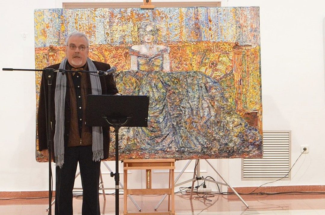 Marcelo Grande durante la inauguración de una de sus exposiciones en Tomelloso Marcelo Grande durante la inauguración de una de sus exposiciones en Tomelloso