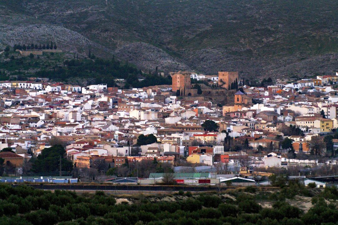 Casco urbano de Jódar desde un paraje del término municipal Casco urbano de Jódar desde un paraje del término municipal
