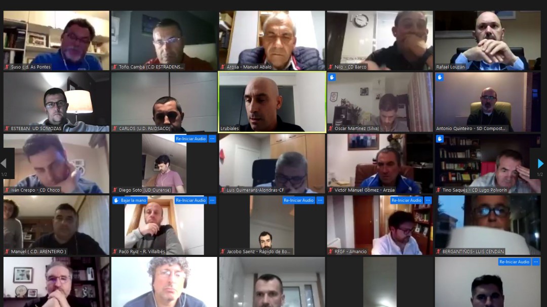 Reunión por videoconferencia de Louzán y Rubiales con los clubs gallegos de tercera división