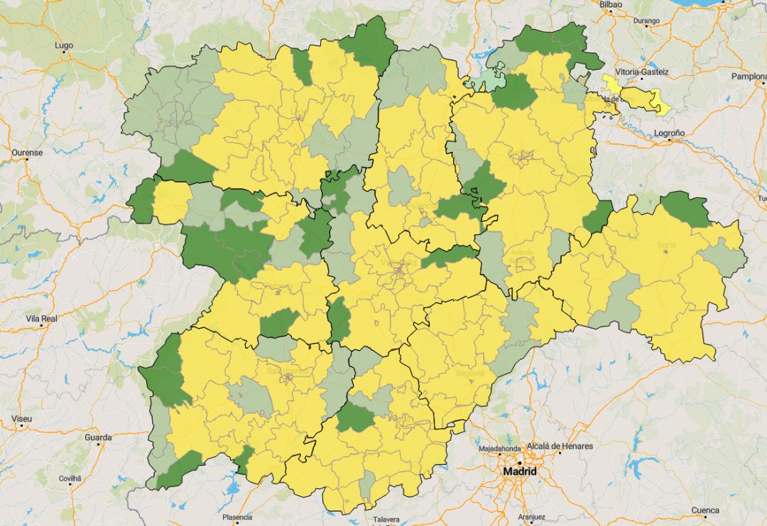 Las zonas en verde oscuro están ya en fase 1. Las zonas en verde claro son las propuestas para pasar a esa fase en los próximos días Las zonas en verde oscuro están ya en fase 1. Las zonas en verde claro son las propuestas para pasar a esa fase en los próximos días