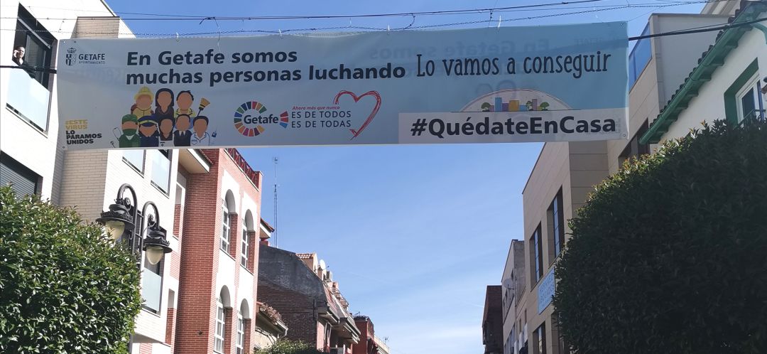 Mensaje de ánimo en las calles de Getafe Mensaje de ánimo en las calles de Getafe