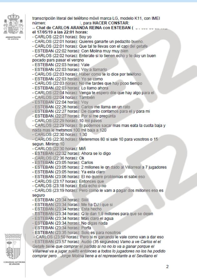 Documento al que ha tenido acceso la SER Documento al que ha tenido acceso la SER