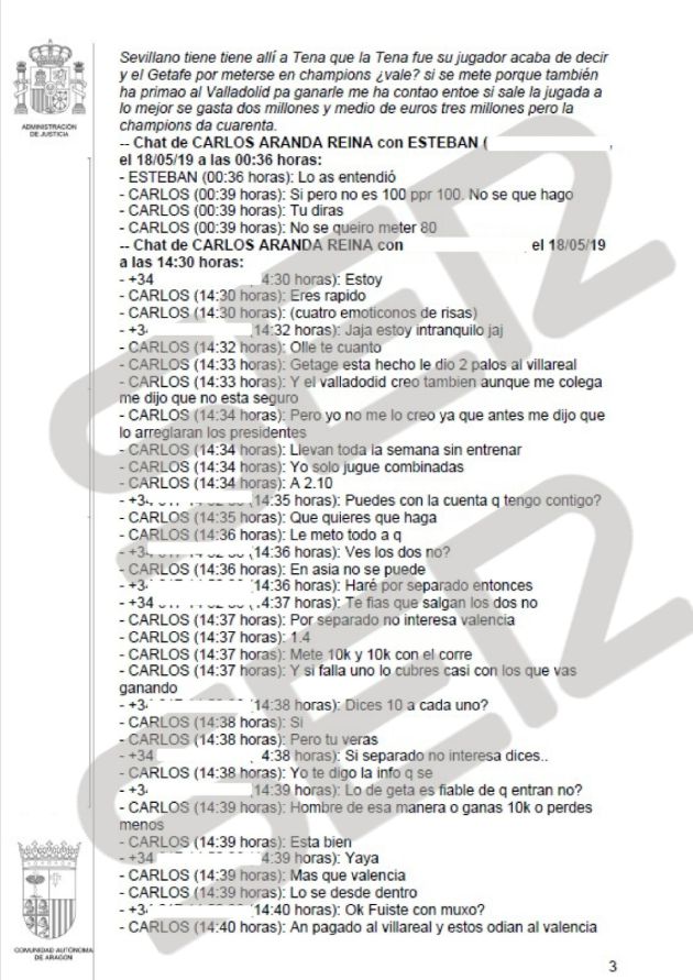Documento al que ha tenido acceso la SER Documento al que ha tenido acceso la SER