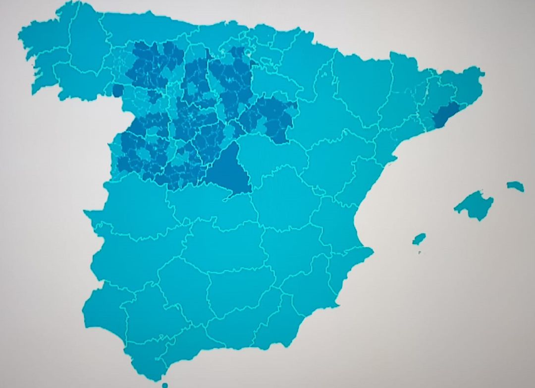 Mapa de España que pasa a la fase 1 Mapa de España que pasa a la fase 1