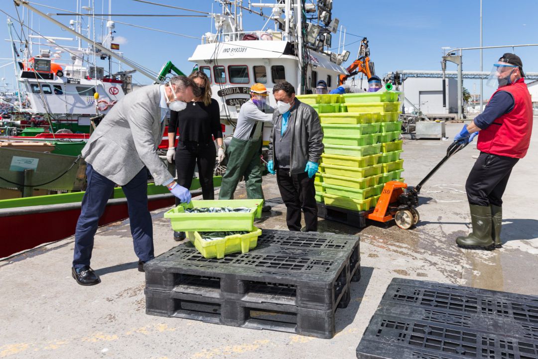El consejero de Pesca, Guillermo Blanco, en el puerto de Santoña con motivo de la costera de la anchoa El consejero de Pesca, Guillermo Blanco, en el puerto de Santoña con motivo de la costera de la anchoa