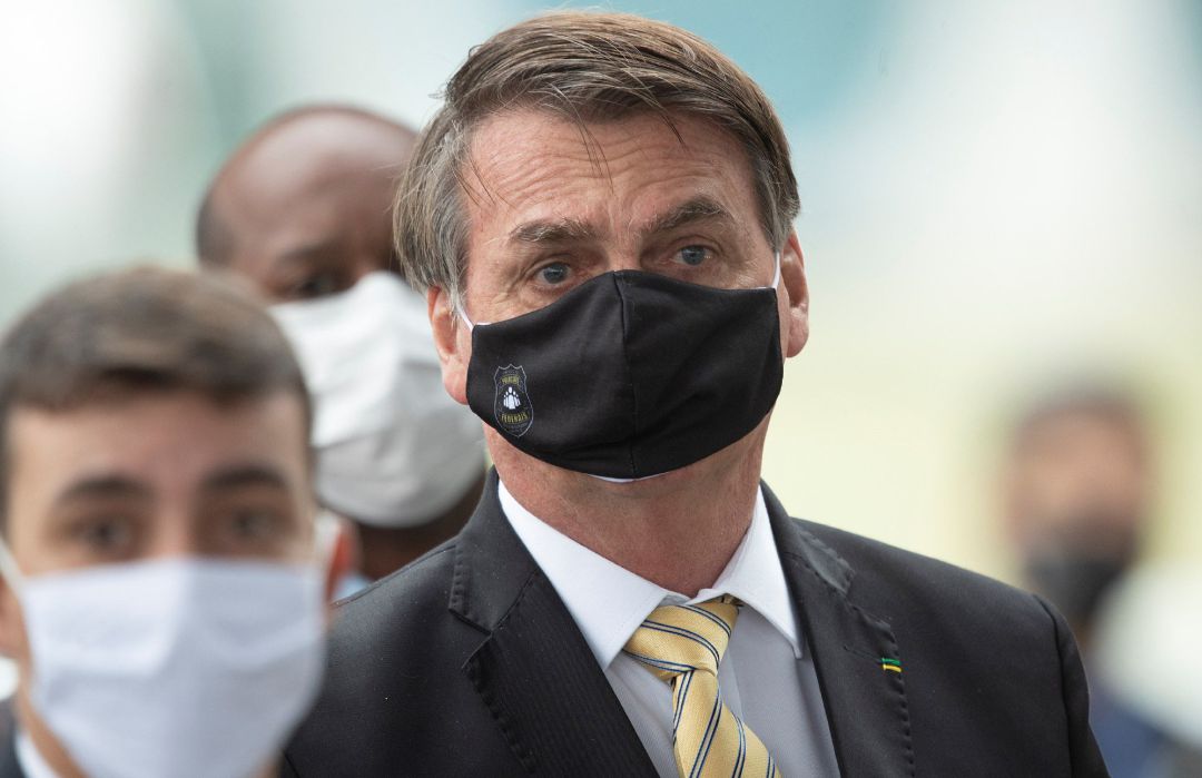 El presidente de Brasil, Jair Bolsonaro, durante un encuentro con la prensa. El presidente de Brasil, Jair Bolsonaro, durante un encuentro con la prensa.