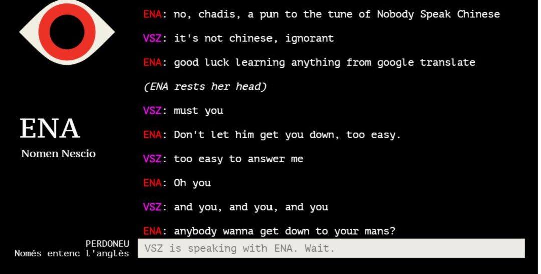 Captura de un fragmento de conversación entre ENA y los internautas Captura de un fragmento de conversación entre ENA y los internautas