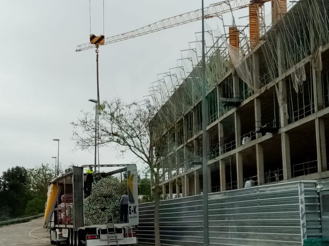 Fotografia de la construcció de l'hospital d'Ontinyent Fotografia de la construcció de l'hospital d'Ontinyent
