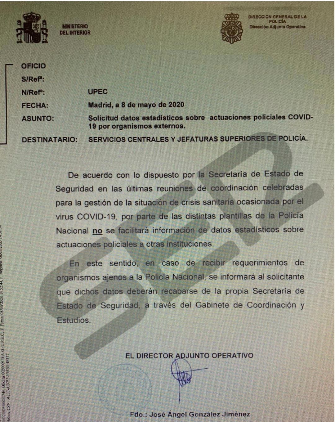 El documento al que ha tenido acceso la SER. El documento al que ha tenido acceso la SER.