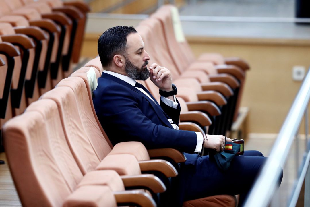 El líder de Vox, Santiago Abascal asiste a la sesión de control al ejecutivo regional en la Asamblea de Madrid El líder de Vox, Santiago Abascal asiste a la sesión de control al ejecutivo regional en la Asamblea de Madrid