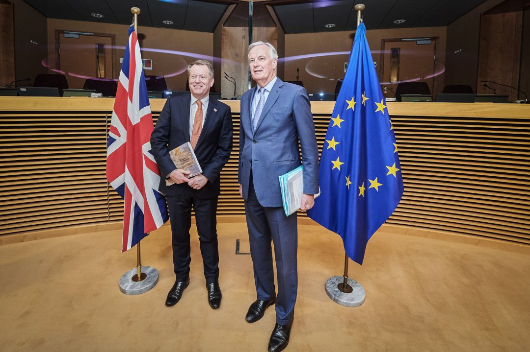 El negociador europeo Michel Barnier y el británico David Frost El negociador europeo Michel Barnier y el británico David Frost