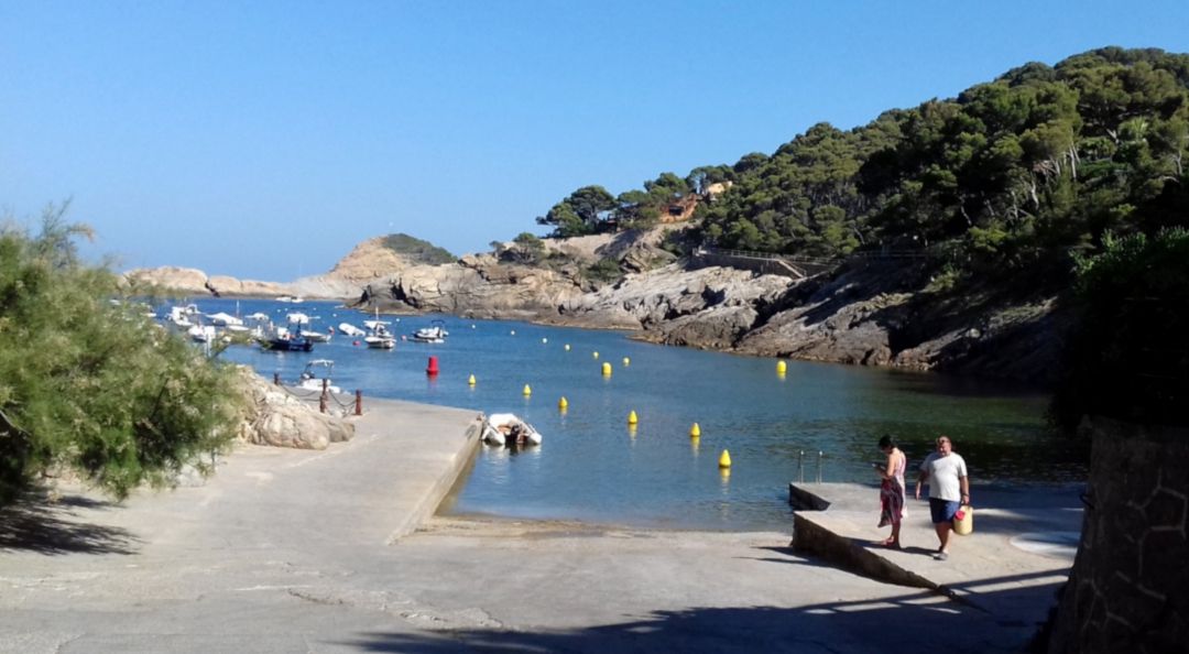 La cala d'Aiguafreda el juliol del 2019. La cala d'Aiguafreda el juliol del 2019.