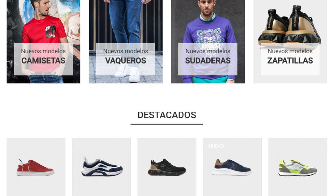 Captura de la página web de Alejandro Moda Captura de la página web de Alejandro Moda