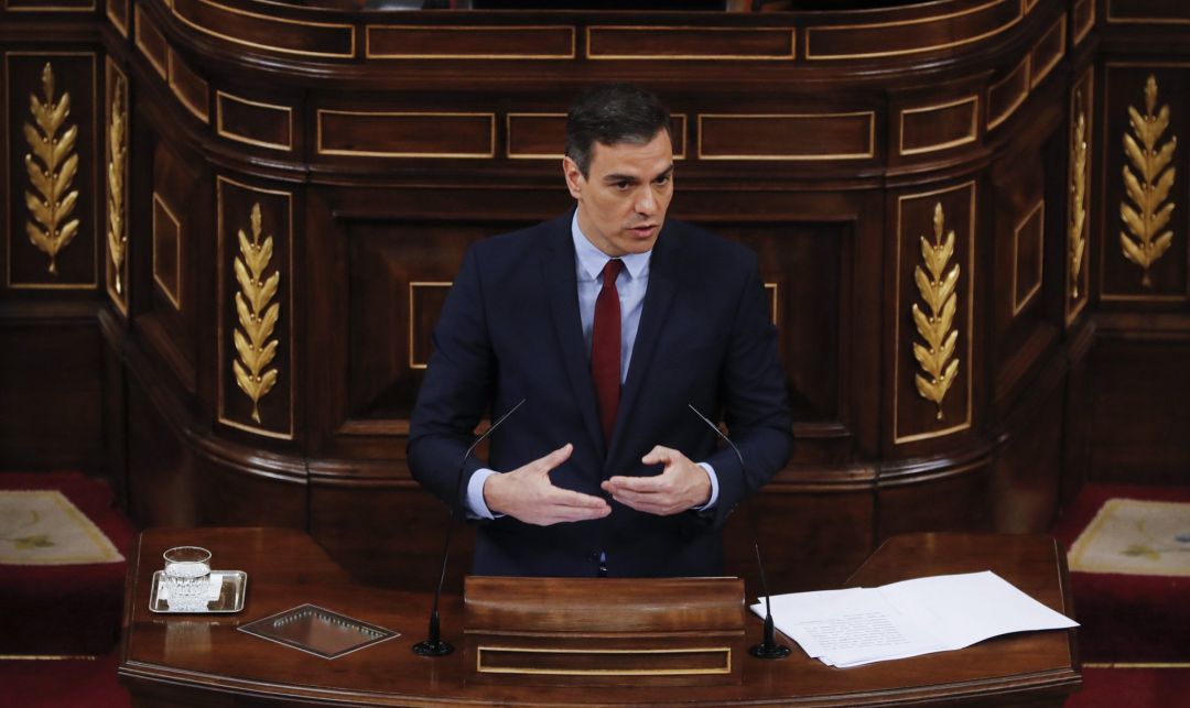 El presidente del Gobierno, Pedro Sánchez, durante su intervención al inicio del pleno del Congreso que debate este miércoles. El presidente del Gobierno, Pedro Sánchez, durante su intervención al inicio del pleno del Congreso que debate este miércoles.