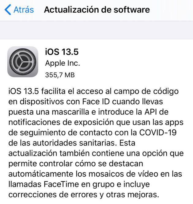 Así es la última actualización de software. Así es la última actualización de software.
